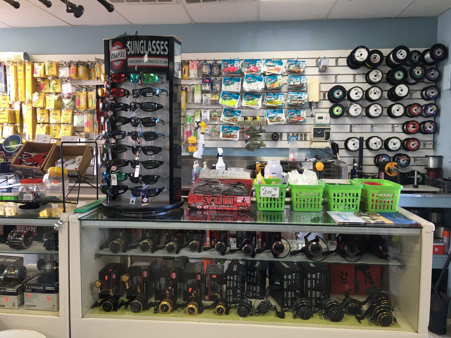 A shop with different kinds of fishing equipment