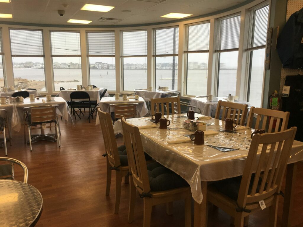 Empty tables and chairs